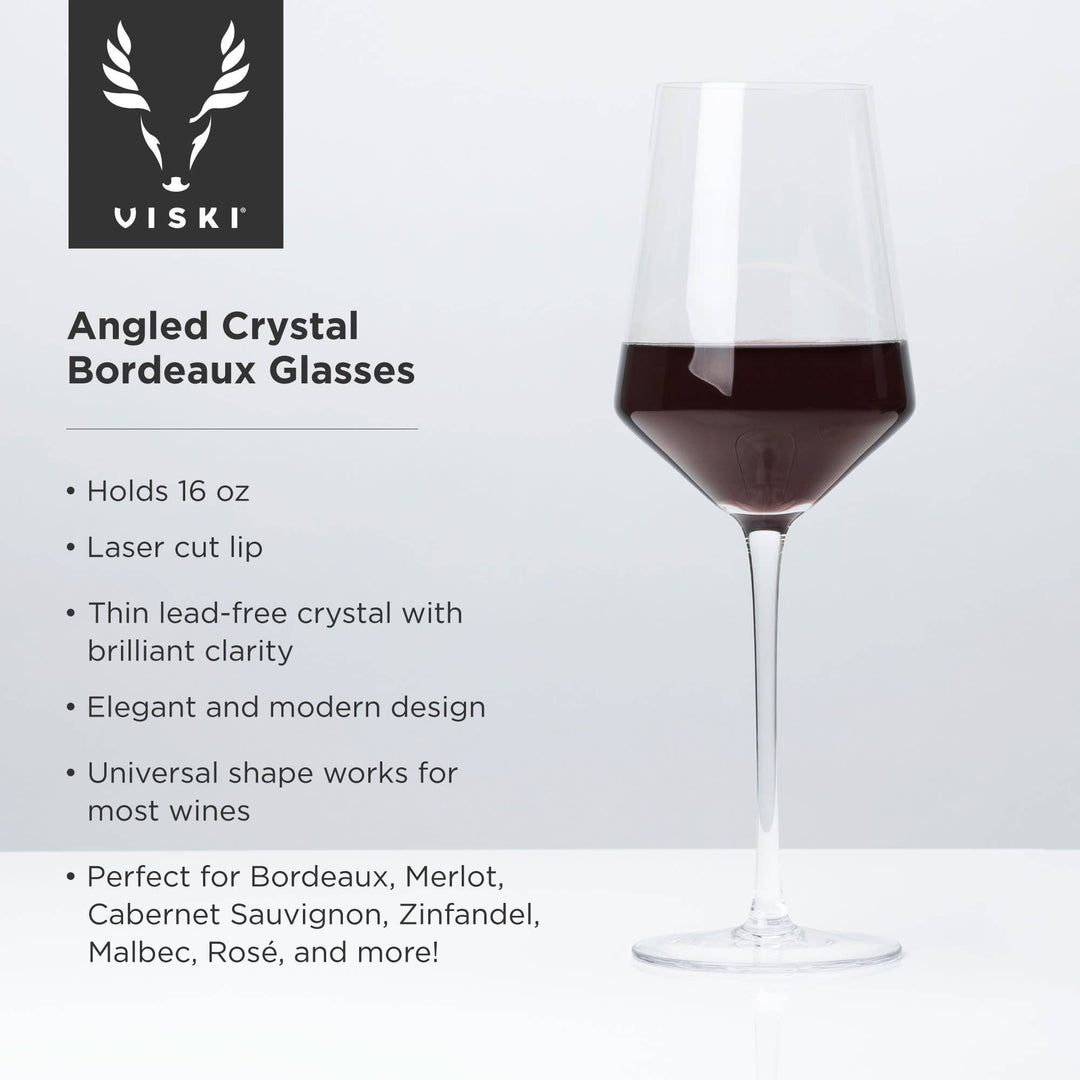 Raye Crystal Bordeaux Glasses - Set of 2