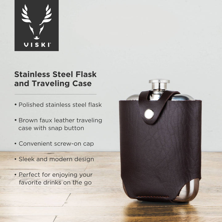 Stainless Steel Flask w/ Traveling Case