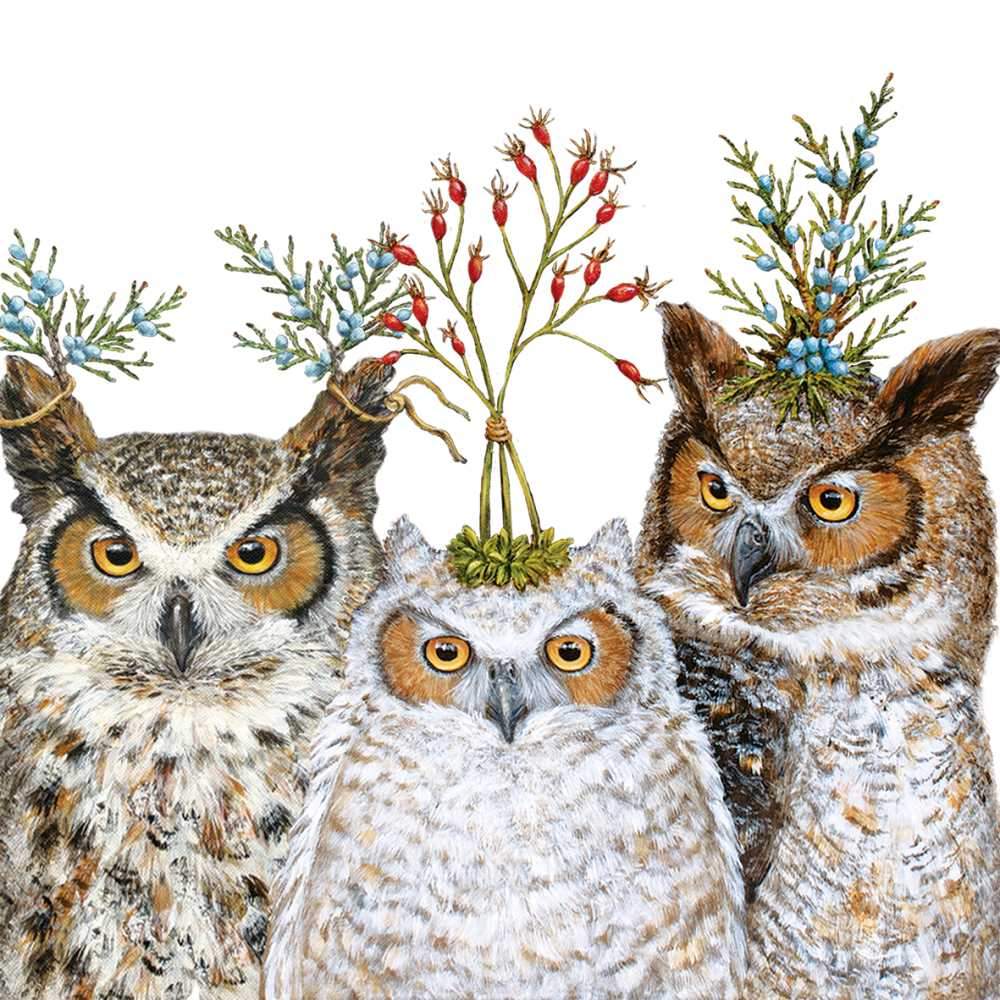 Holiday Hoot Beverage Napkins