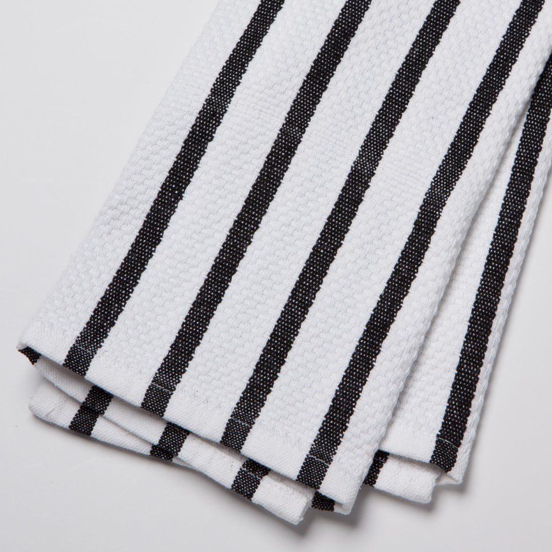 Basketweave Black Dishtowel
