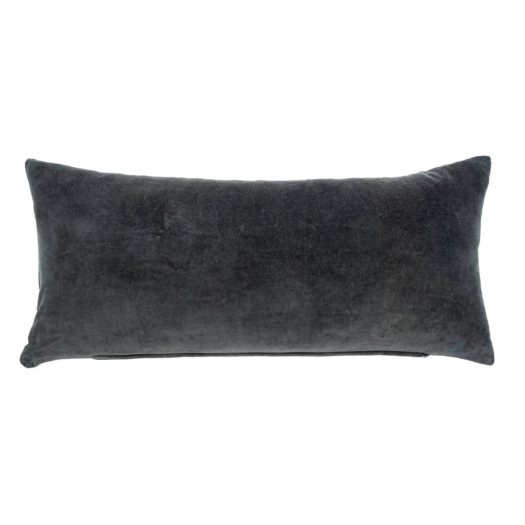 Vera Velvet Cushion, Graphite 14x31