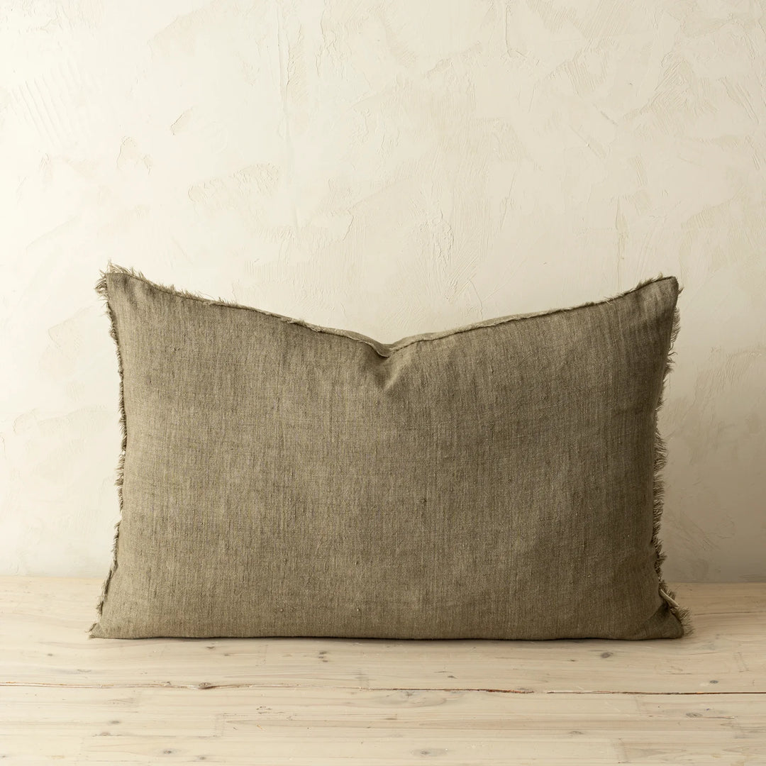 Lina Linen Cushion - Mink, 16"x24"