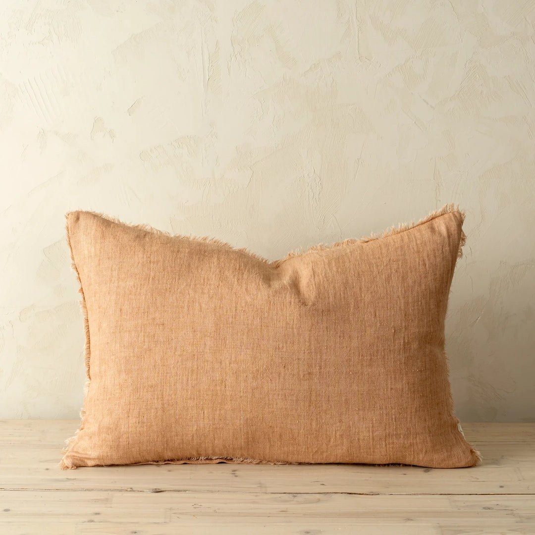 Lina Linen Cushion - Terracotta, 16"x24"