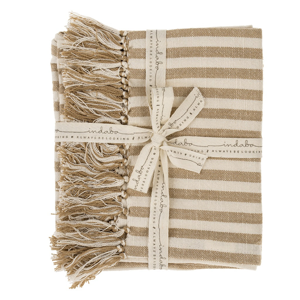 Bengal Stripe Hand Towels, Sand