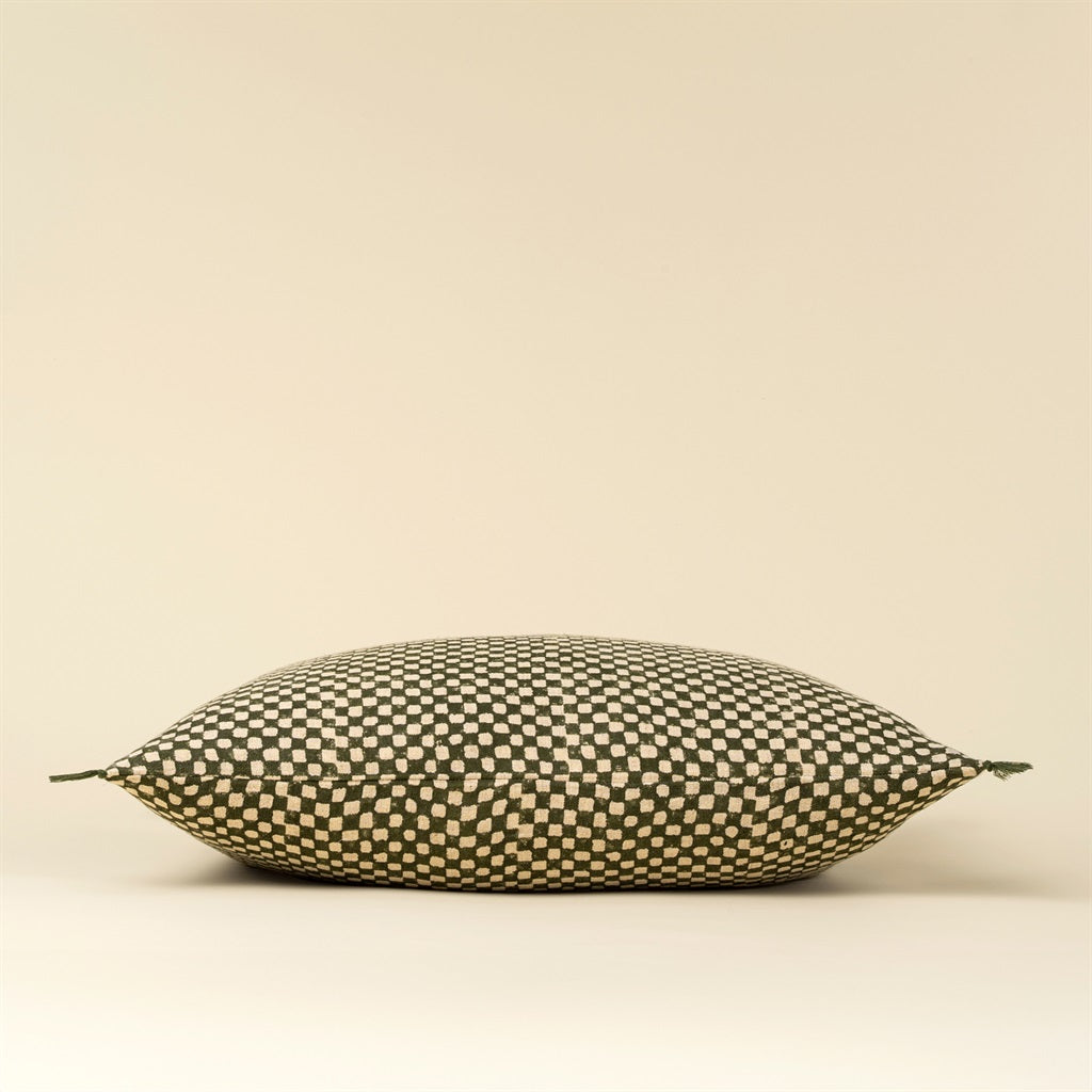 Green Check Cushion 16x24