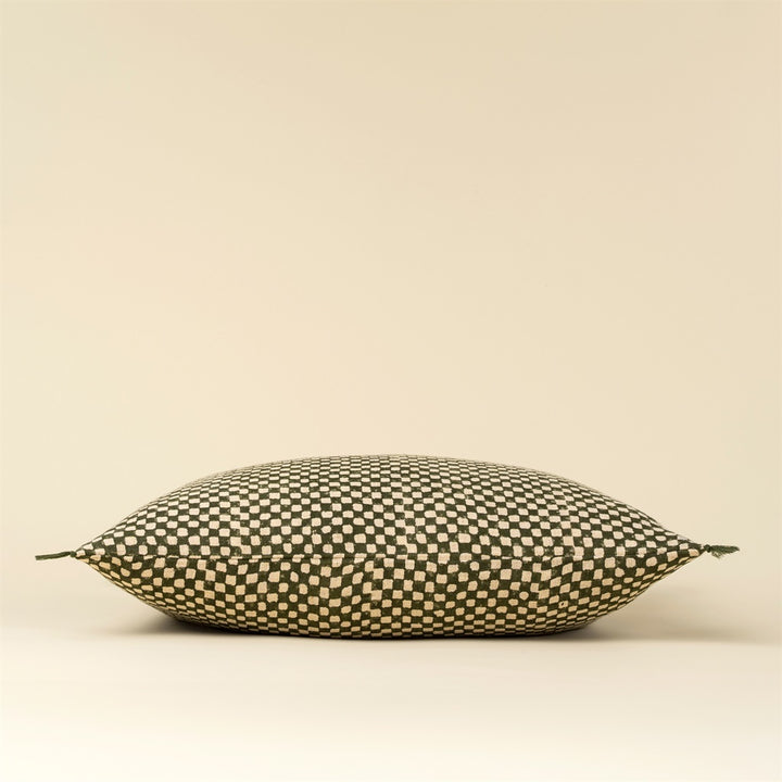 Green Check Cushion 16x24