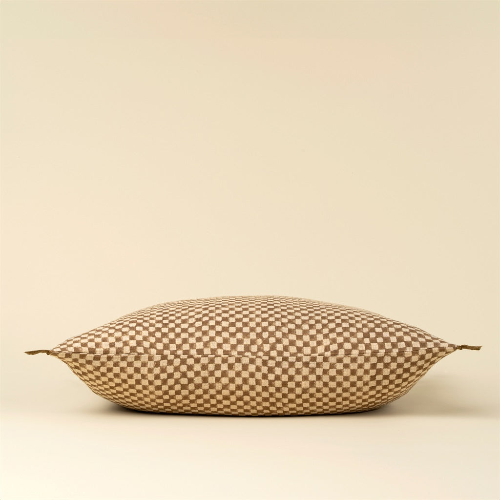 Brown Check Cushion 16x24