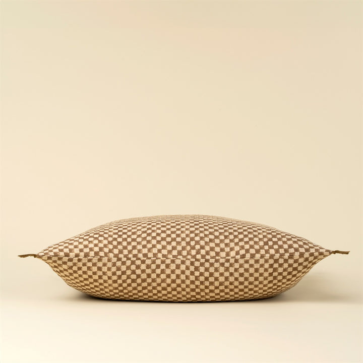 Brown Check Cushion 16x24