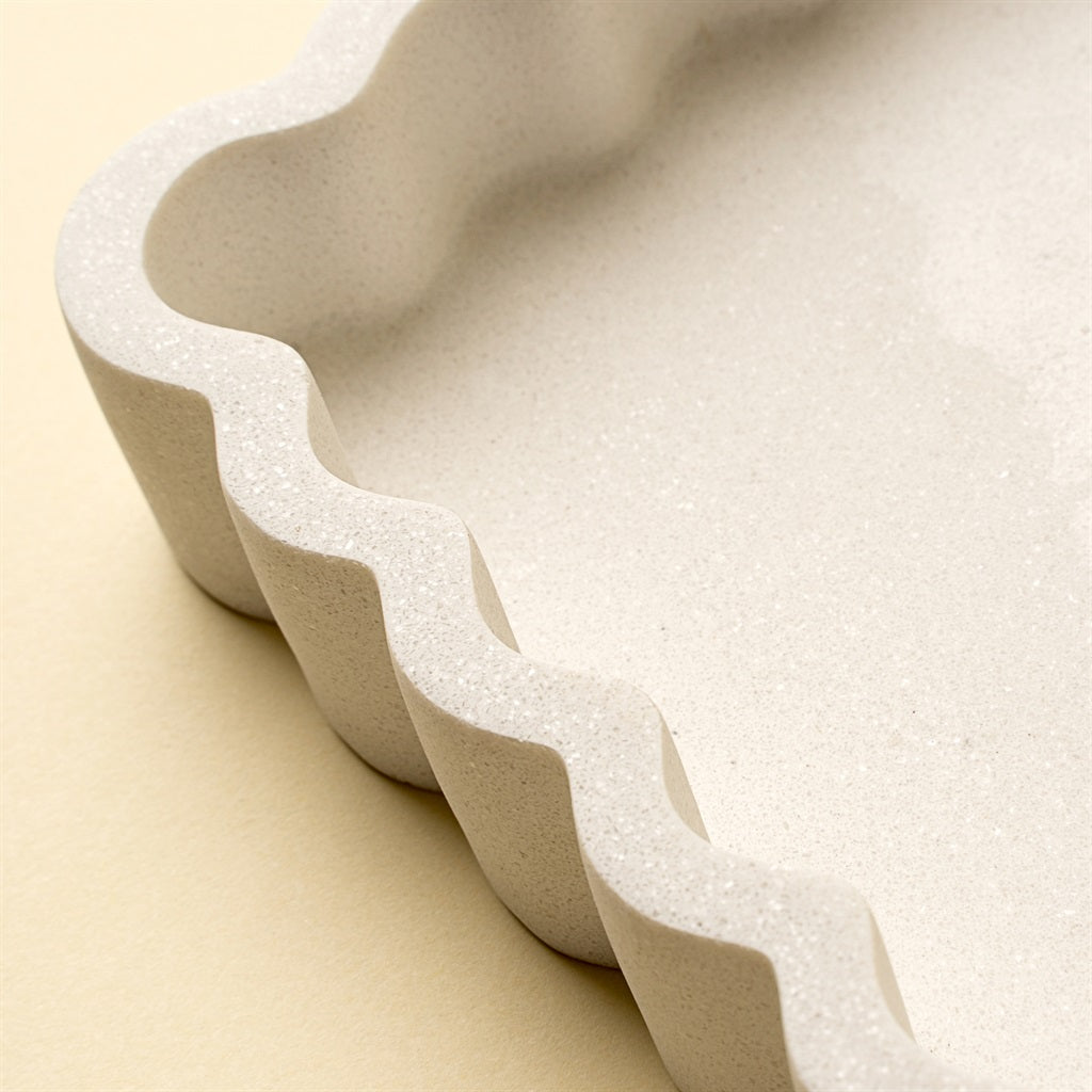 Scalloped Marble Tray, Rectangle