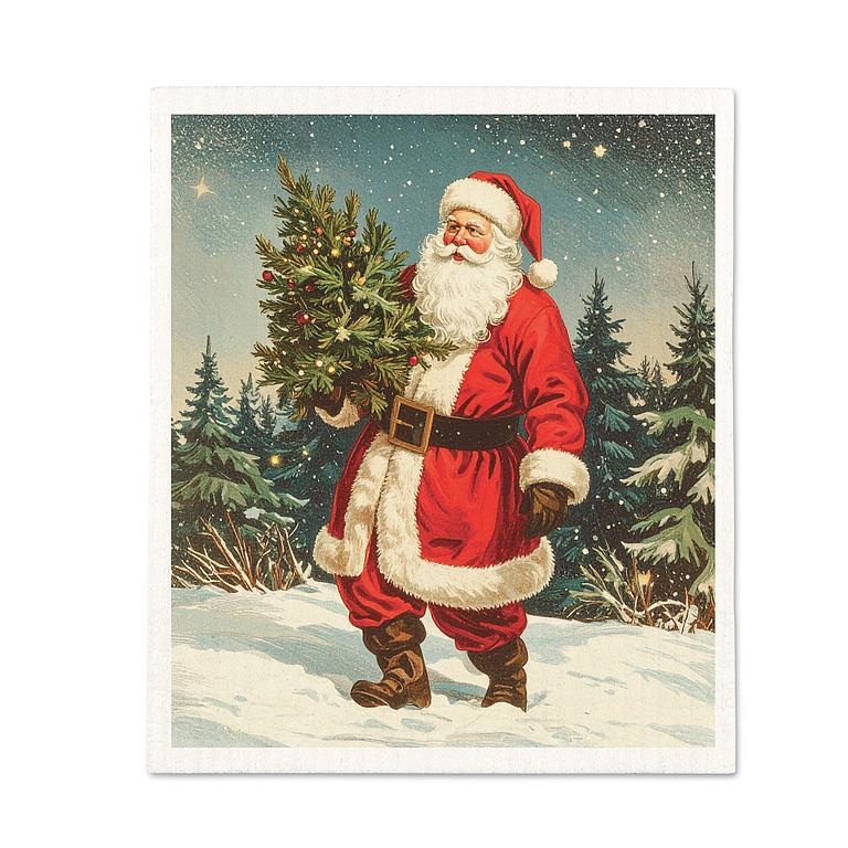 Vintage Santa Dishcloth