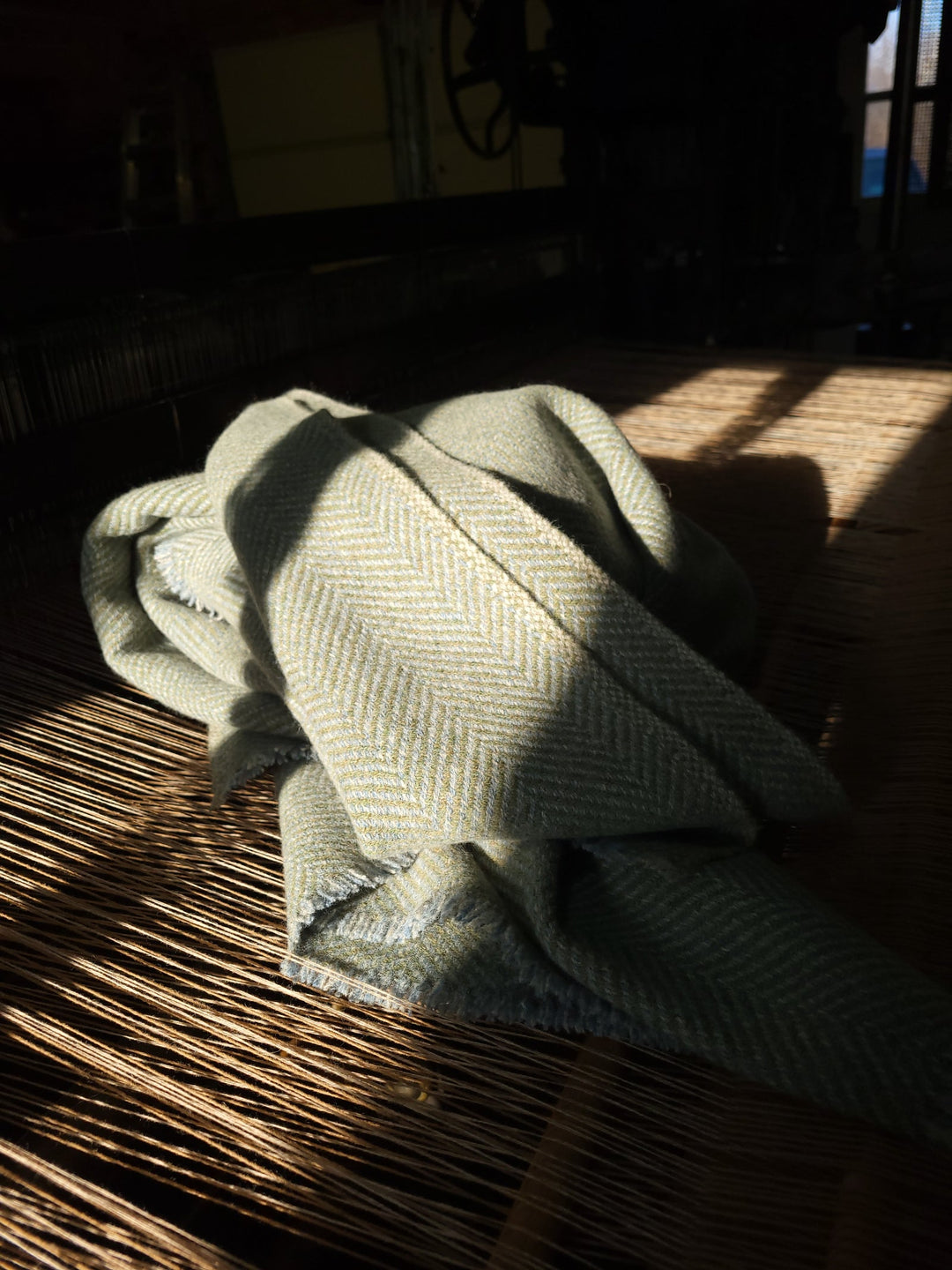 Steel Grey and Blue Azur Lambswool Blanket