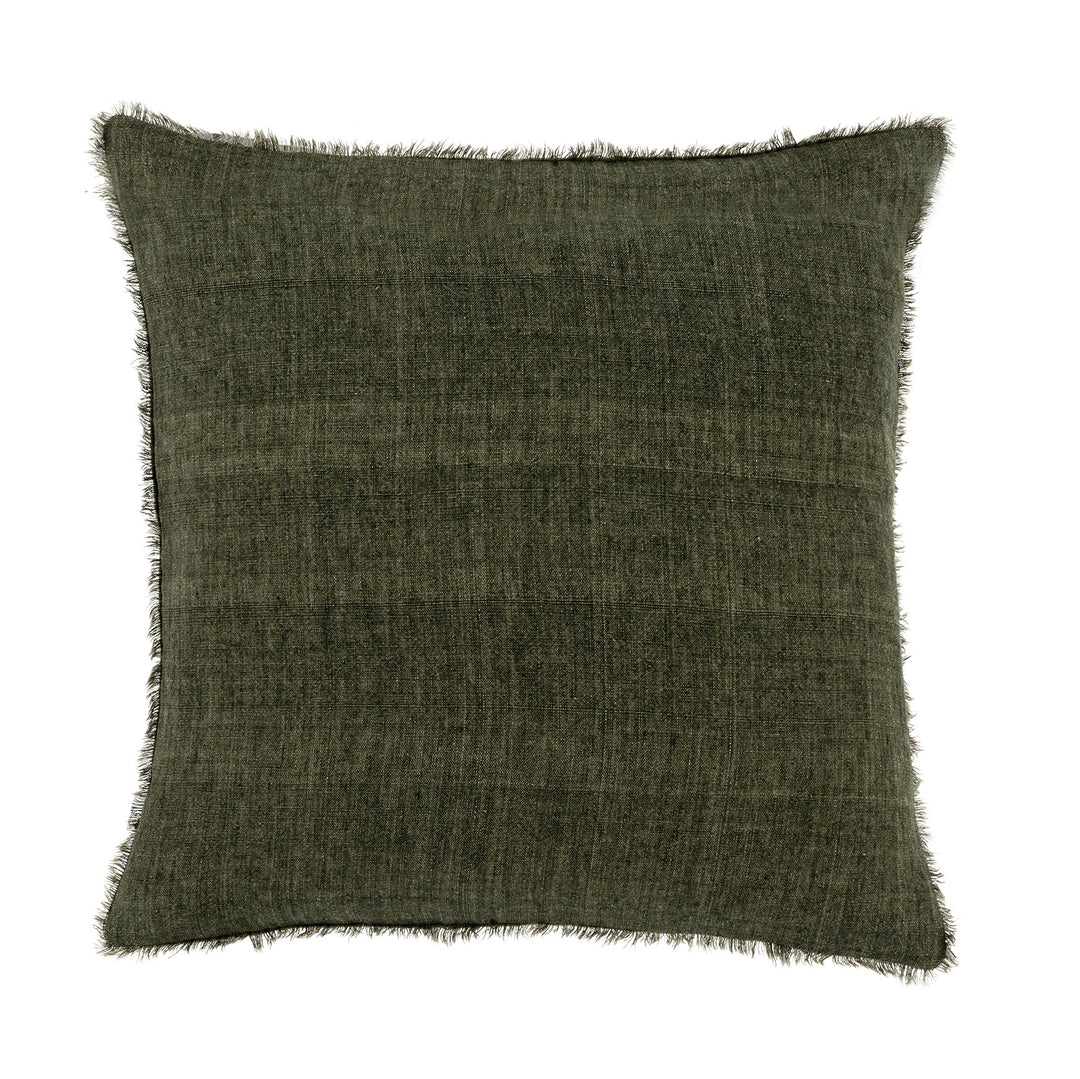 Lina Linen Cushion - Avocado, 20"x20"