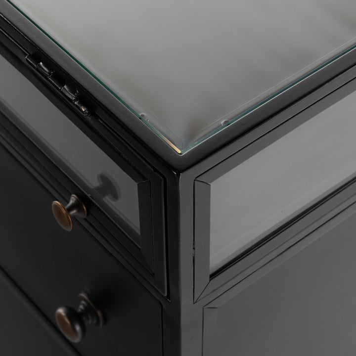 Four Hands Shadow Box Nightstand Glass