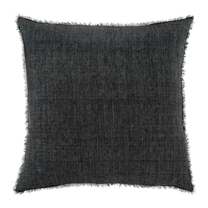 Lina Linen Cushion - Charcoal, 24"x24"