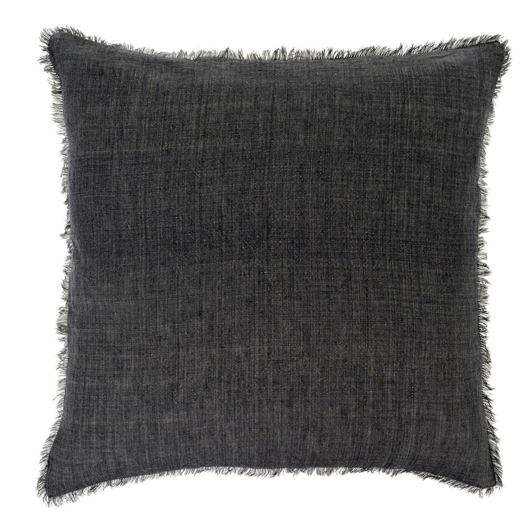 Lina Linen Cushion - Coal, 24"x24"