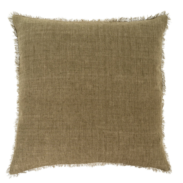 Lina Linen Cushion - Kelp, 24"x24"