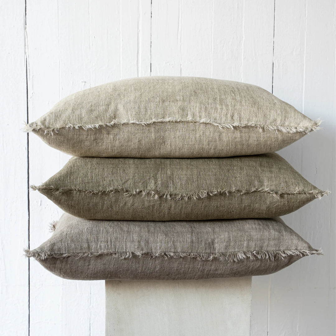 Lina Linen Cushion - Kelp, 24"x24"