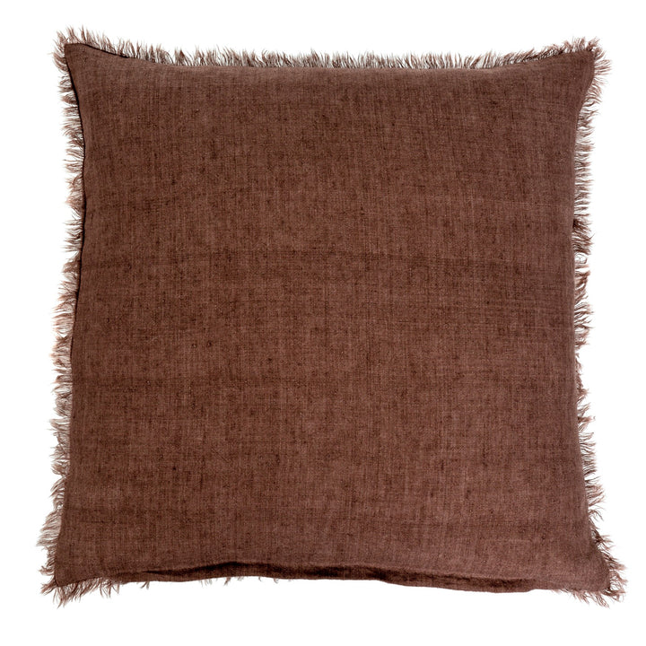 Lina Linen Cushion - Mocha, 24"x24"