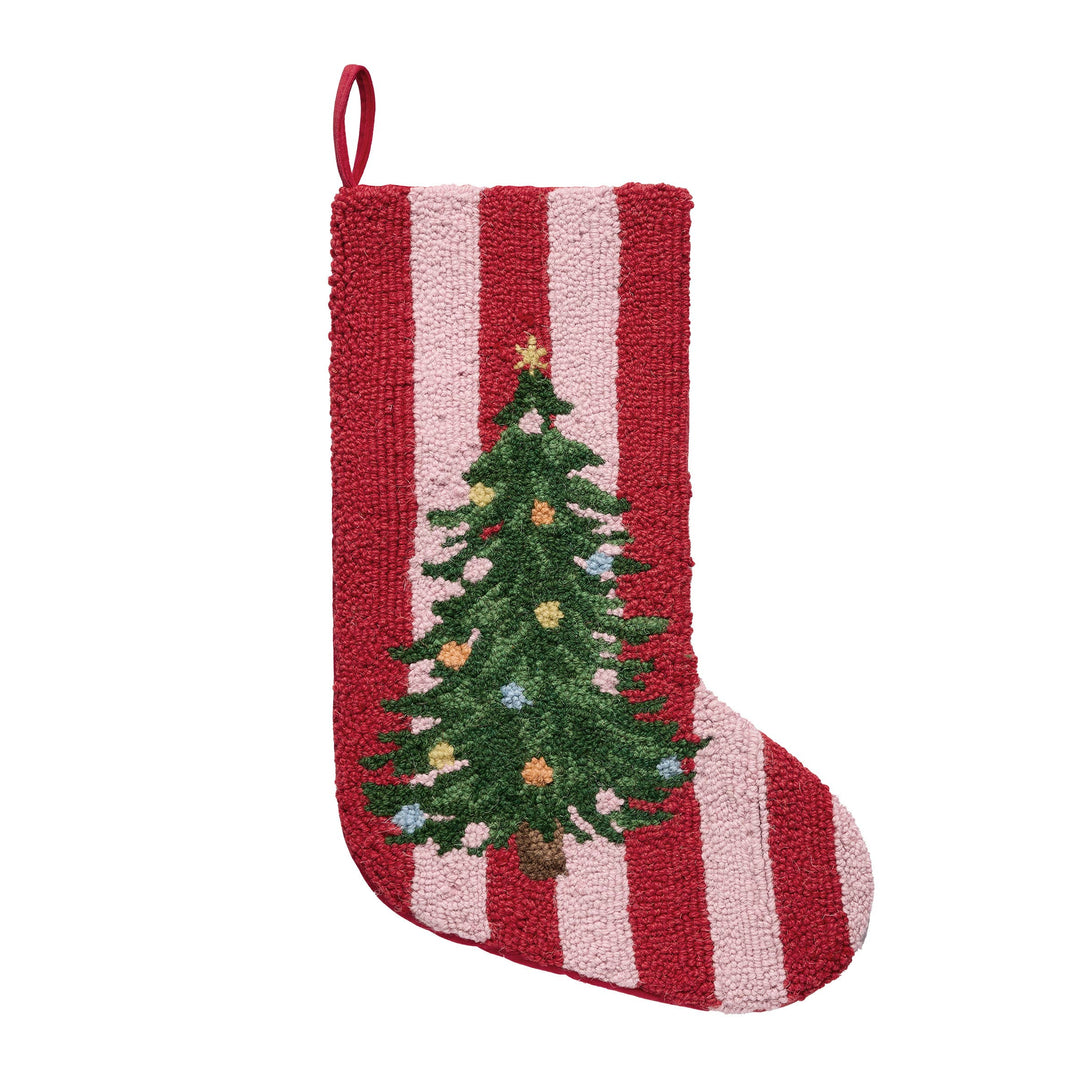 Christmas Stripes Hook Stocking