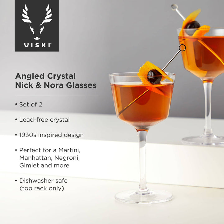 Nick and Nora Crystal Glasses - Set of 2