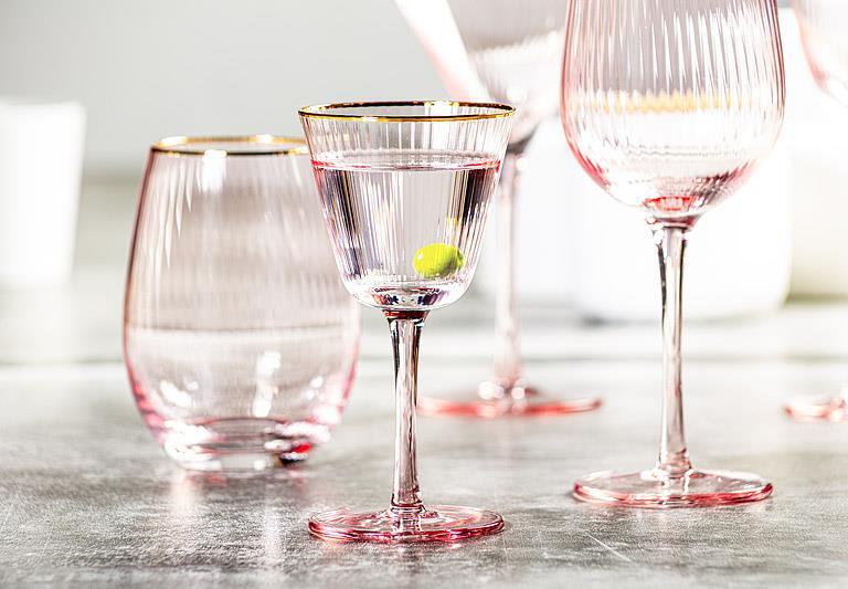 Optic Pink Cocktail Glass