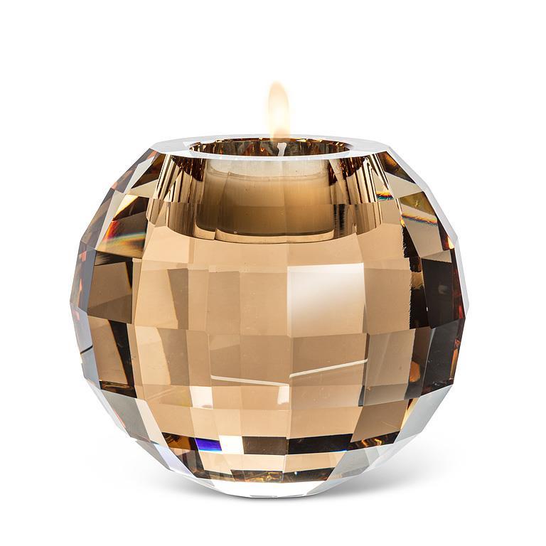 Ball Tealight Holder, Amber