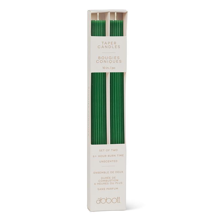 Ridged Taper Candle Set, Hunter