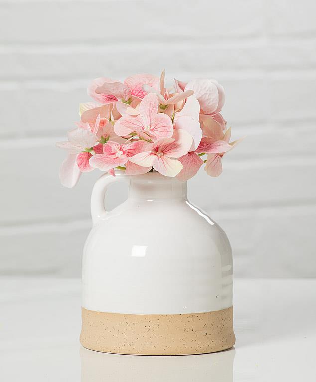 Shiny & Matte Vase with Handle 6"H