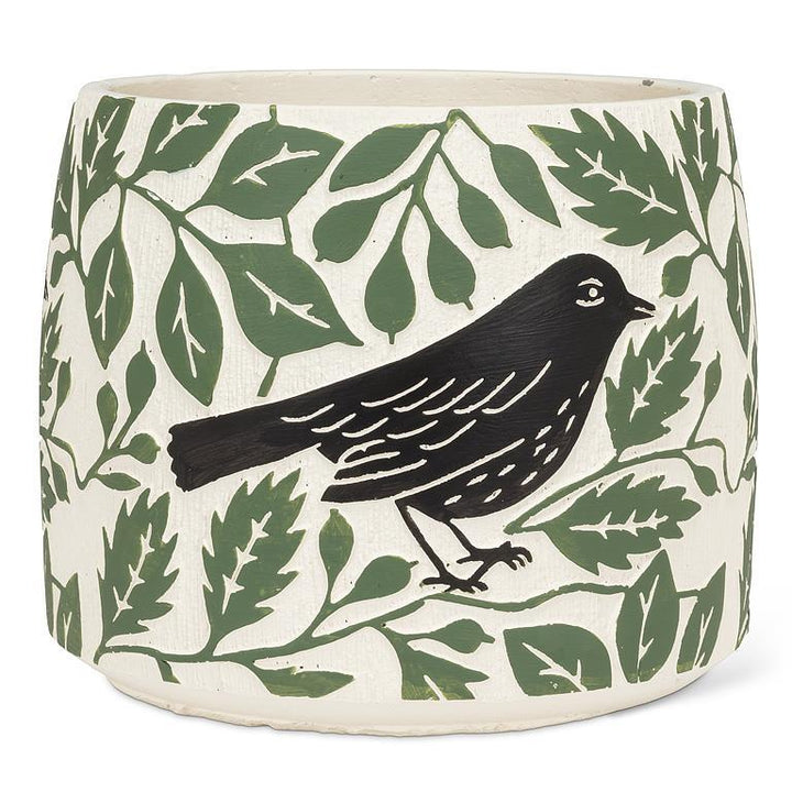 Crow & Leaves Planter