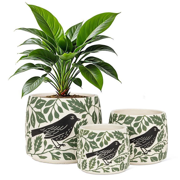 Crow & Leaves Planter