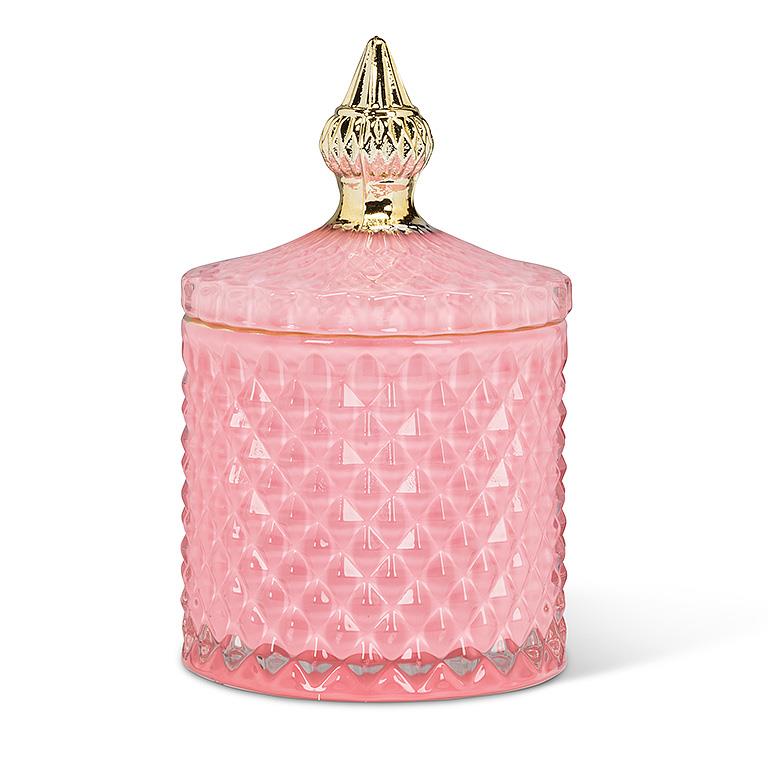 Quilted Covered Jar Pink