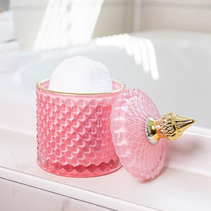 Quilted Covered Jar Pink