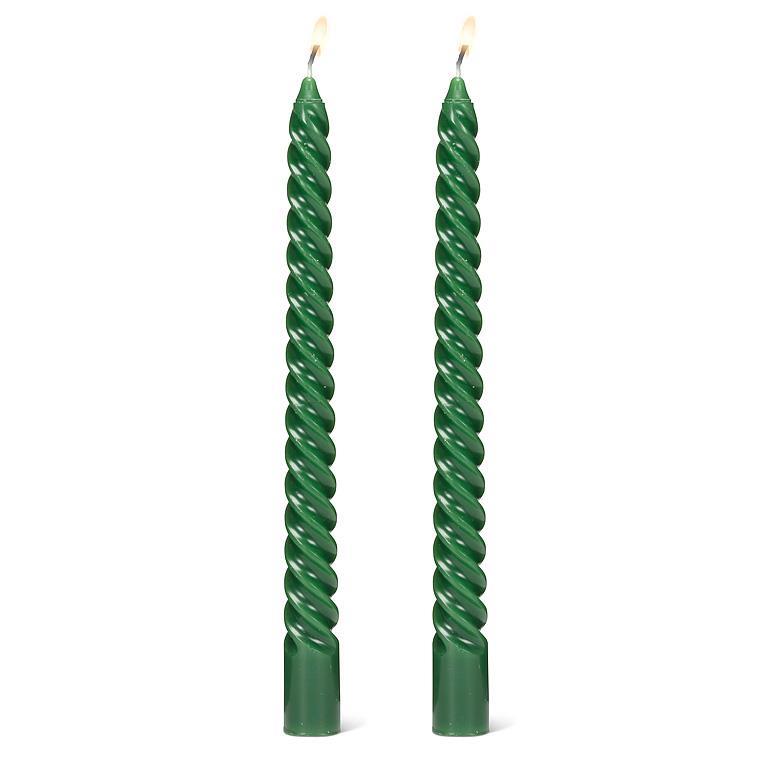 Spiral Taper Candle Set, Hunter