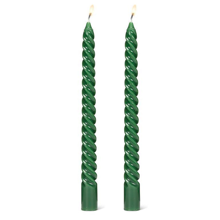 Spiral Taper Candle Set, Hunter
