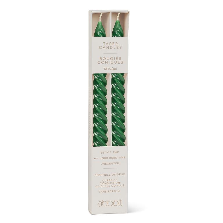 Spiral Taper Candle Set, Hunter