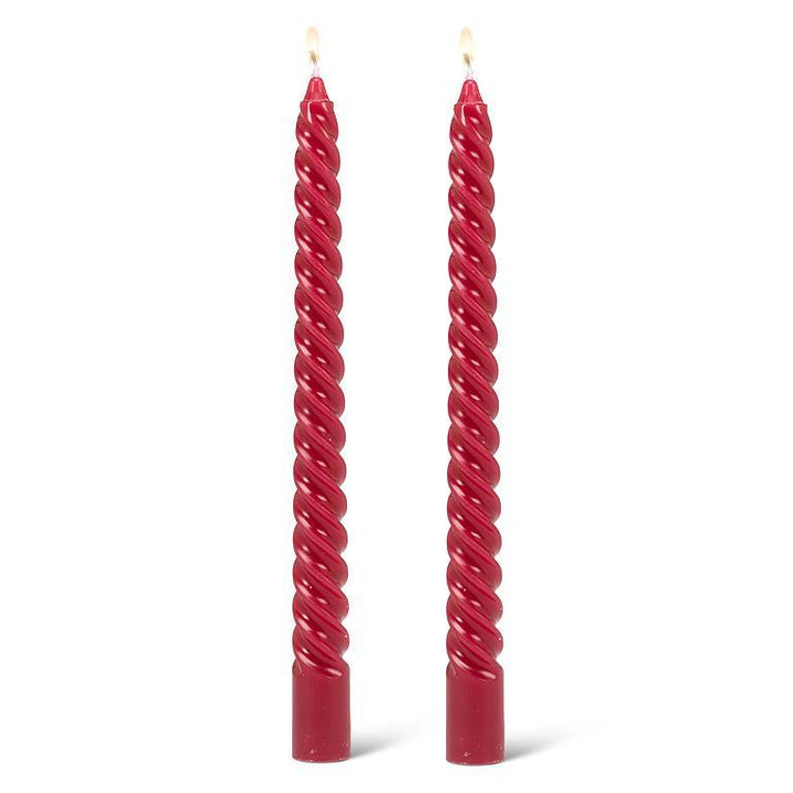 Spiral Taper Candle Set, Red