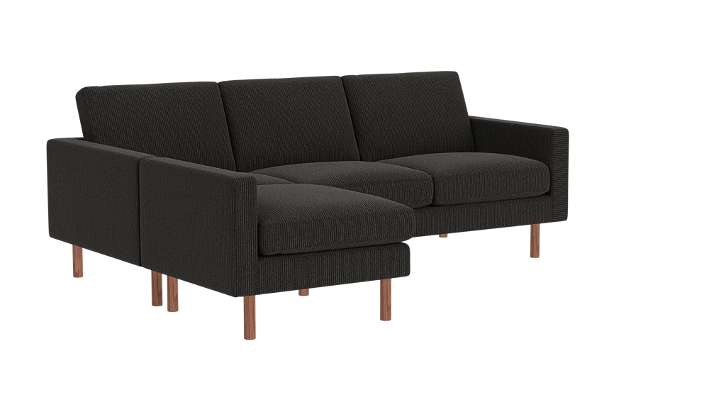 Joan 2-Piece Sectional Sofa with Extended Seat - Panama Natural - Walnut Legs