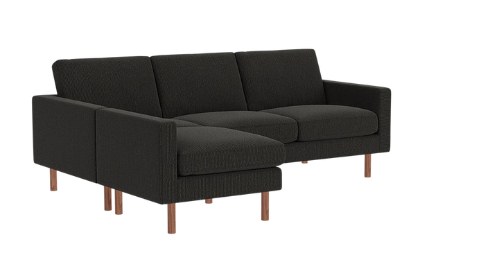 Joan 2-Piece Sectional Sofa with Extended Seat - Panama Natural - Walnut Legs