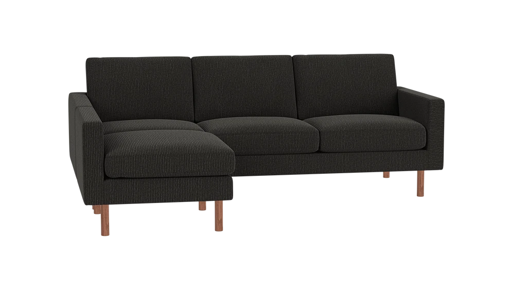Joan 2-Piece Sectional Sofa with Extended Seat - Panama Natural - Walnut Legs