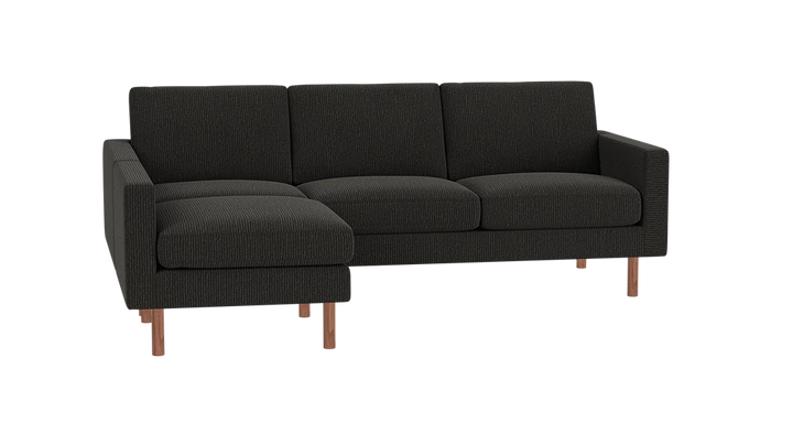 Joan 2-Piece Sectional Sofa with Extended Seat - Panama Natural - Walnut Legs
