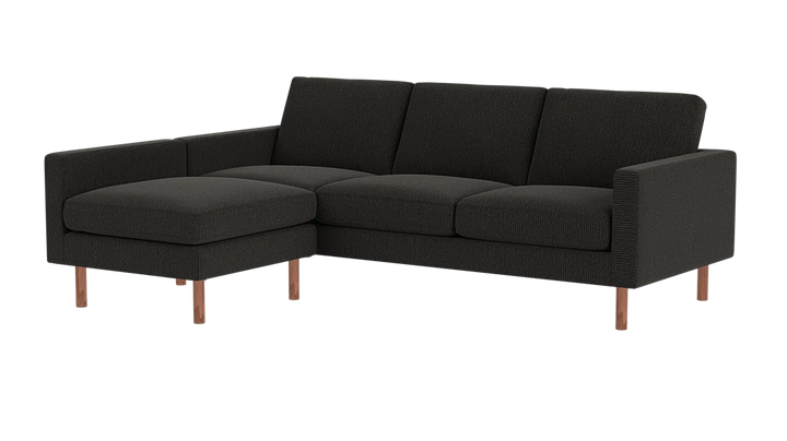 Joan 2-Piece Sectional Sofa with Extended Seat - Panama Natural - Walnut Legs