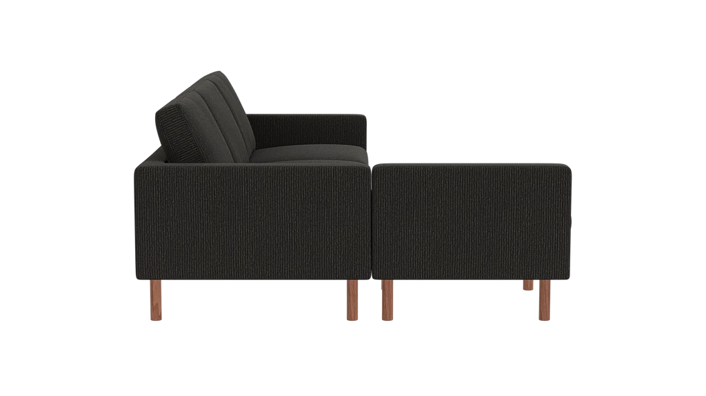 Joan 2-Piece Sectional Sofa with Extended Seat - Panama Natural - Walnut Legs