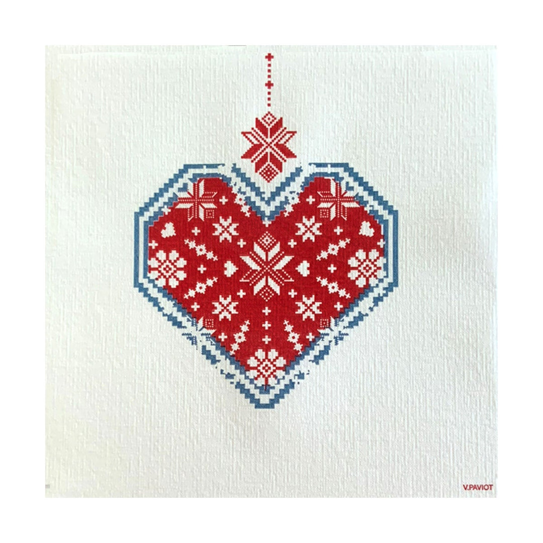 Coeur Brodé Cocktail Napkin