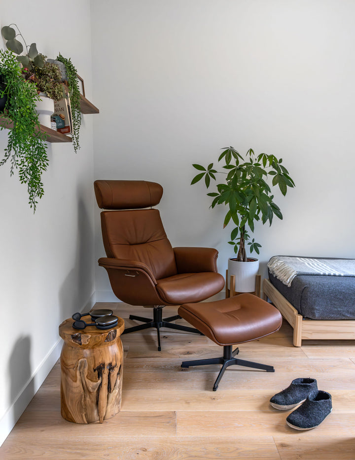 Timeout High Chair & Footstool, Leather