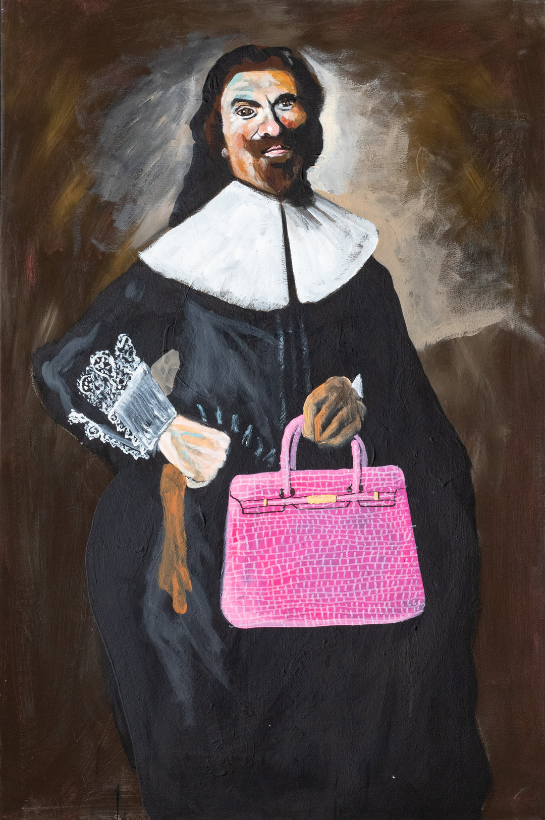 Hals in a handbag! | Acrylic Painting on Canvas by Robert Moore