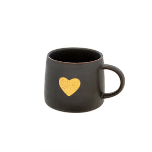 Black Gold Heart Mug