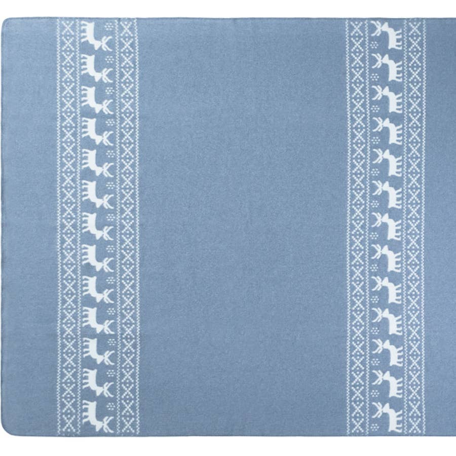 Reindeer Wool Blanket, Blue