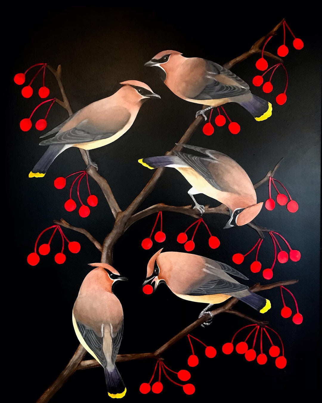 Waxwings in Crabapple