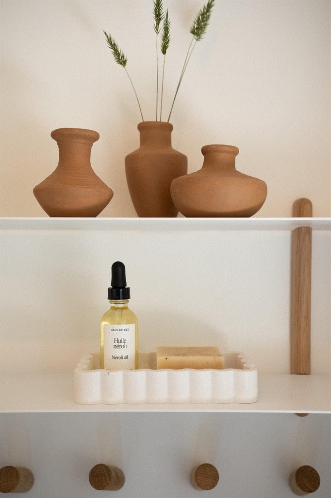 Scalloped Marble Tray, Rectangle