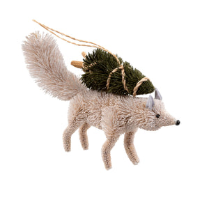White Fox with Tree Ornament